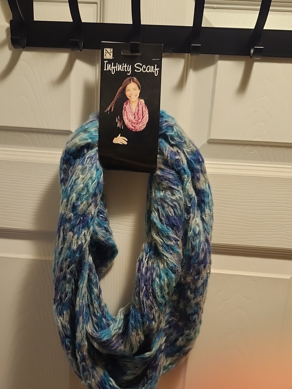 Infinity Scarf - Blue Multi Knit by